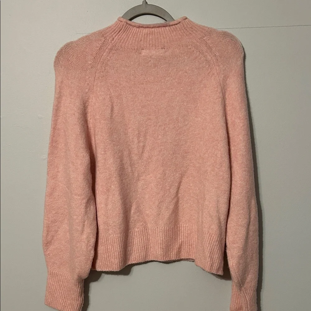 J. Crew Soft Pink rolled neck sweater. Wool/poly blend. Small. - Picture 5 of 7